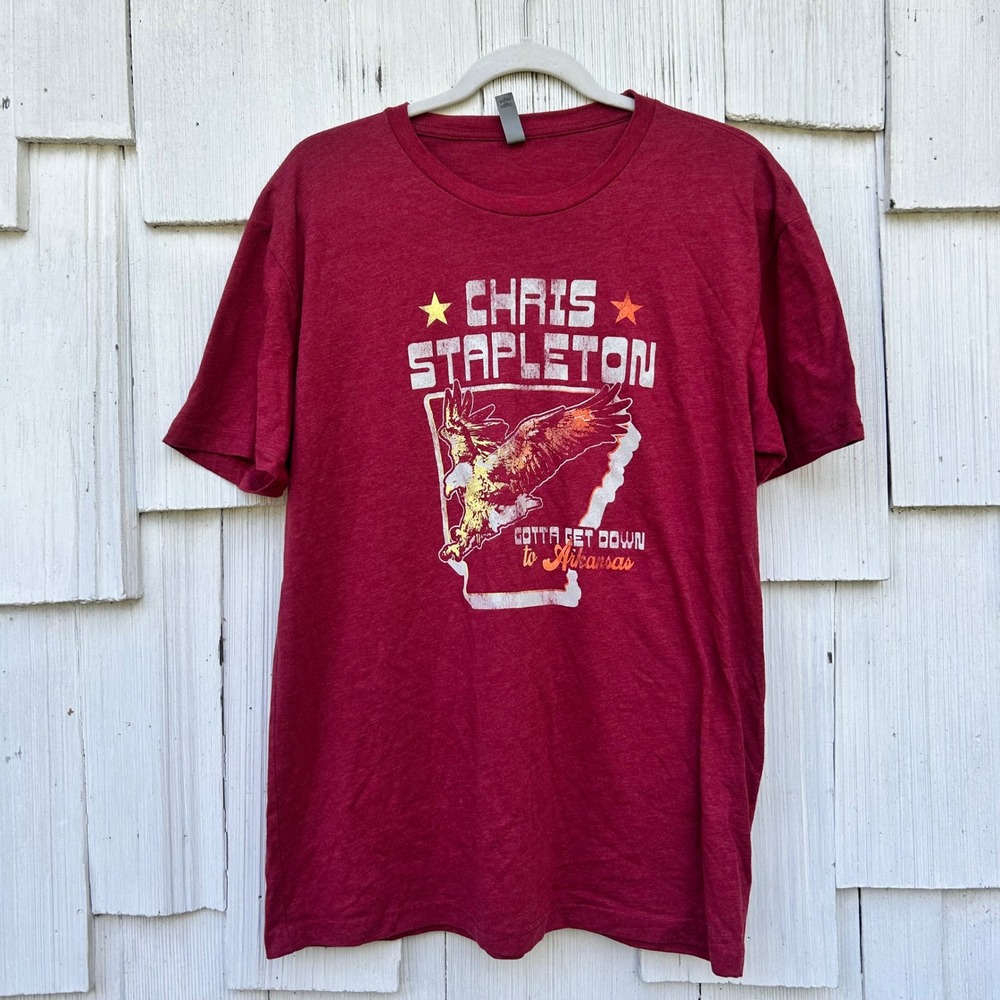 Chris Stapleton Gotta Get Down To Arkansas Eagle‎ Graphic T-Shirt Large Red